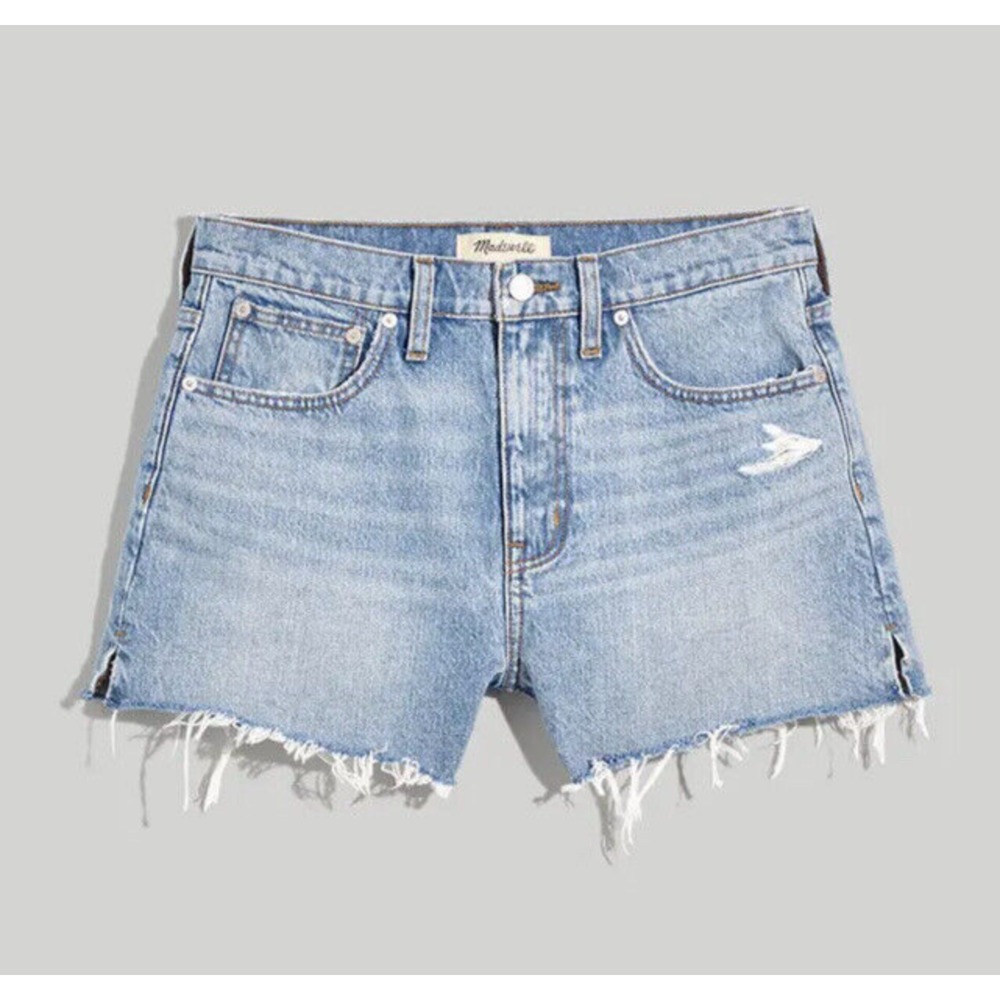 New Madewell Womans 14W Relaxed Denim Shorts Madera Wash Side-Slit Edition NWT